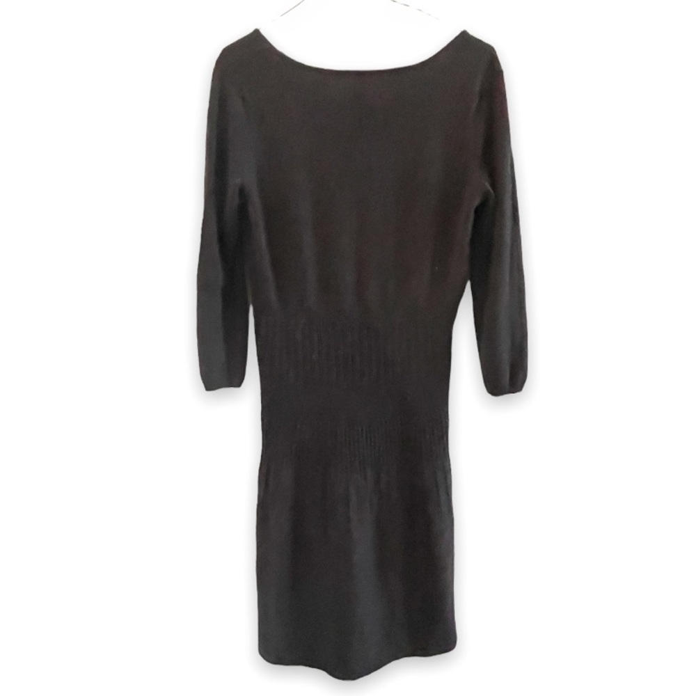 MARC NEW YORK ANDREW MARC Womans Black Cable Knit Scoop Neck Midi Dress Medium - Picture 7 of 13